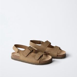 Zara Kids Strappy Suede Sandals Size 1